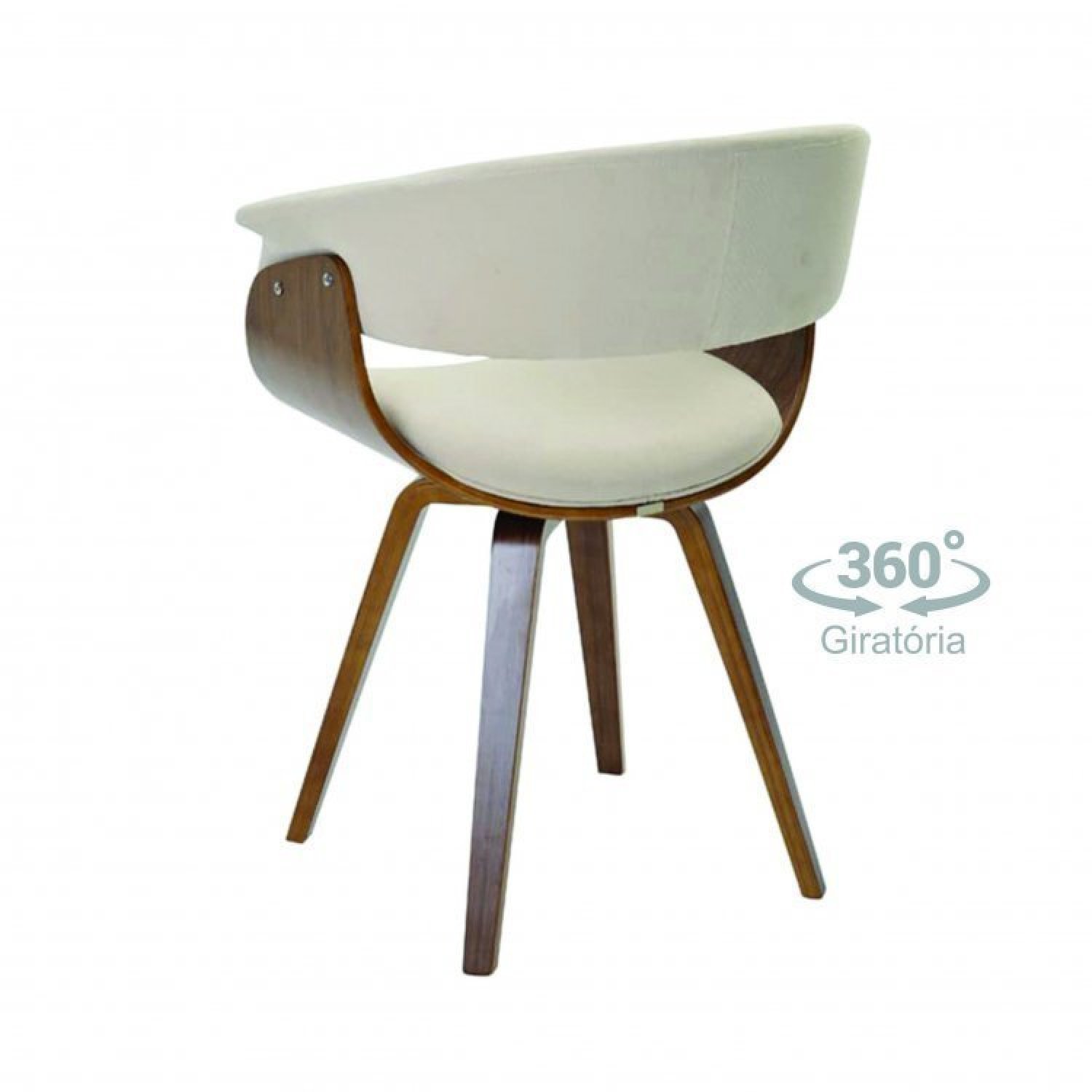 Conjunto Sala de Jantar Mesa Redonda 120cm Eiffel Tampo com 4 Cadeiras Betina Giratória - 7