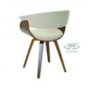 Ver imagem 7 de Conjunto Sala de Jantar Mesa Redonda 120cm Eiffel Tampo com 4 Cadeiras Betina Giratória Bege/Creme