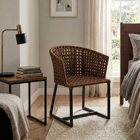 Poltrona Design Sofisticado Confortavel para Decoracao Caramelo Belga