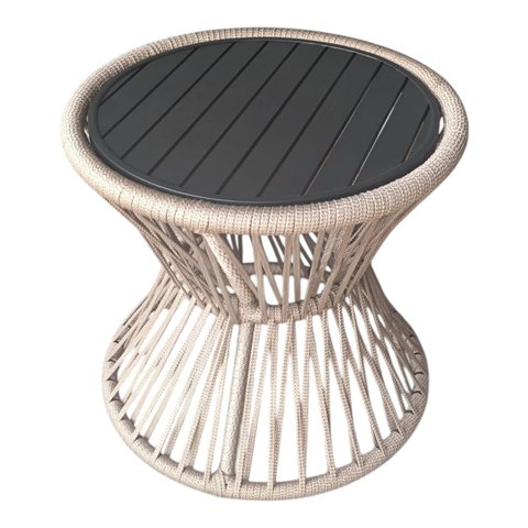 Mesa Lateral Sol Alumínio Preto Corda Nautica Rami