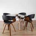 Ver imagem 2 de Conjunto Sala de Jantar Mesa Redonda 120cm Eiffel Tampo com 4 Cadeiras Betina Giratória Preto