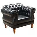 Ver imagem 1 de Poltrona Chesterfield Elisabeth Capitonê Courino Preto