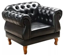Ver imagem 1 de Poltrona Chesterfield Elisabeth Capitonê Courino Preto