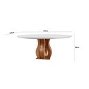 Ver imagem 4 de Mesa Redonda 6 Lugares Tampo Vidro/MDF para Sala de Jantar 135cm Nuance Yescasa