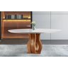 Mesa Redonda 6 Lugares Tampo Vidro/MDF para Sala de Jantar 135cm  Nuance Yescasa - 1