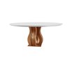 Mesa Redonda 6 Lugares Tampo Vidro/MDF para Sala de Jantar 135cm  Nuance Yescasa - 2