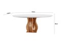 Ver imagem 4 de Mesa Redonda 6 Lugares Tampo Vidro/MDF para Sala de Jantar 135cm Nuance Yescasa Marrom/Castanho Cinamomo/Off White