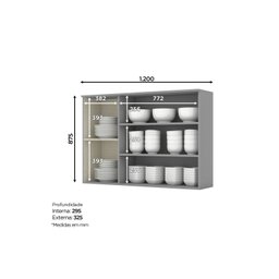 Cozinha Compacta 2 Peças 5 Portas 3 Gavetas Emily - 7