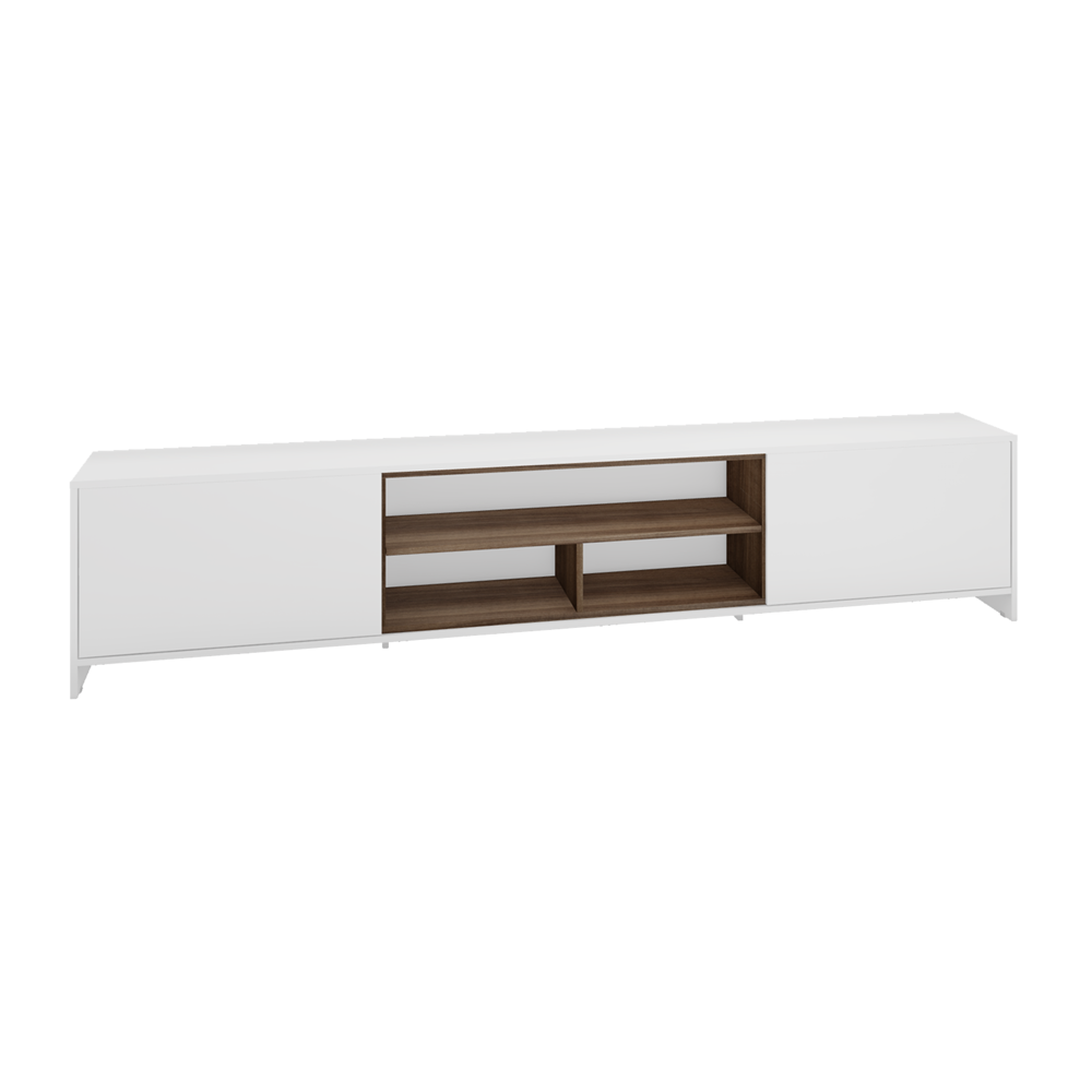 Rack para TV 220cm 02 Portas 03 Prateleiras Rak2022-Brme Estilare Branco - 3