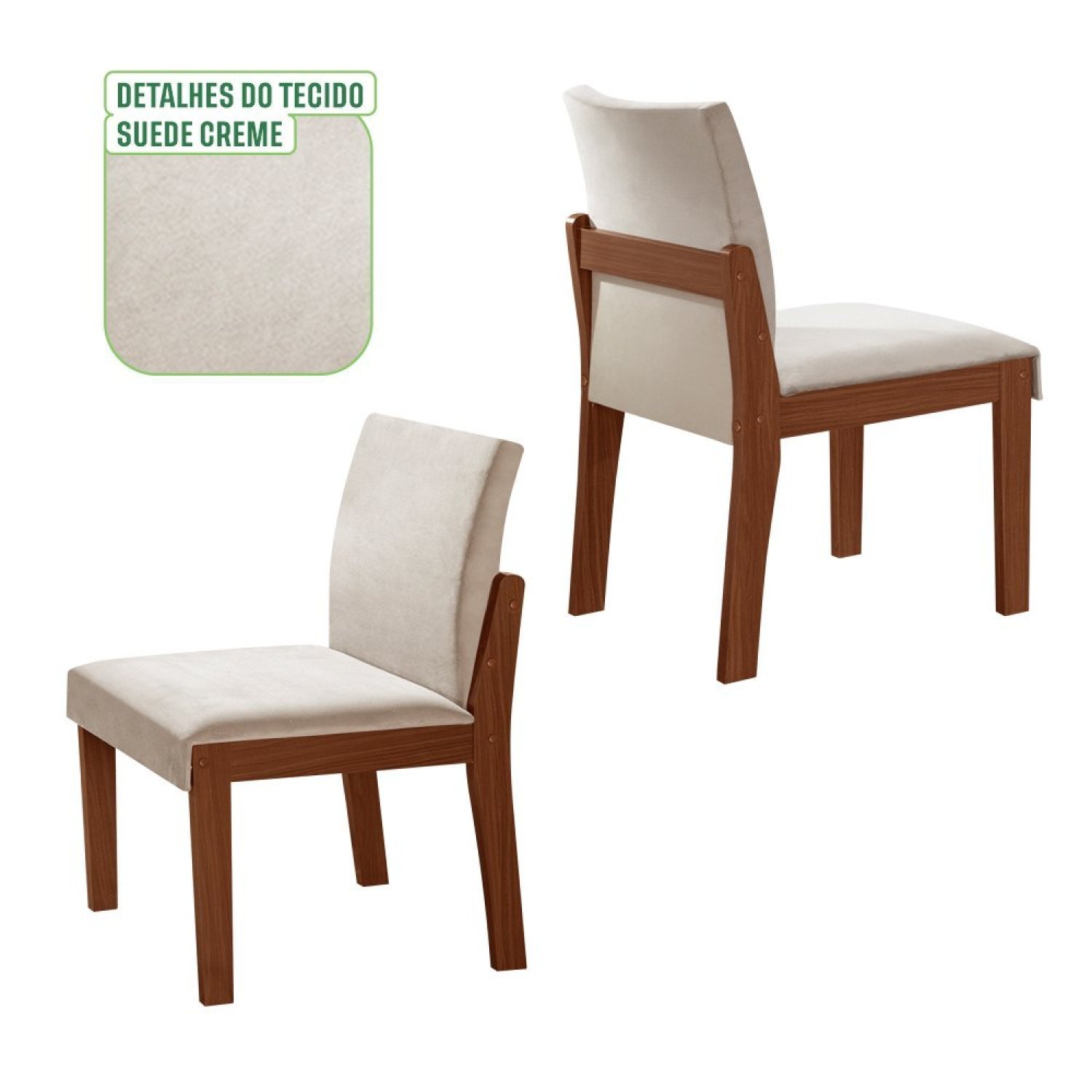 Conjunto Sala de Jantar Mesa Nuance 110cm Redonda com 4 Cadeiras Monaco Yescasa - 6