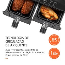 Fritadeira Air Fryer Dual Duplo Cesto 8l Mondial 220v - 6