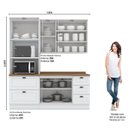 Ver imagem 4 de Cozinha Compacta Modulada 3 Peças 100% MDF com Torre Quente e Balcão com Tampo Branca/Nature Emily