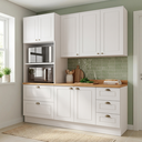Ver imagem 1 de Cozinha Compacta Modulada 3 Peças 100% MDF com Torre Quente e Balcão com Tampo Branca/Nature Emily