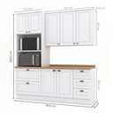 Ver imagem 3 de Cozinha Compacta Modulada 3 Peças 100% MDF com Torre Quente e Balcão com Tampo Branca/Nature Emily