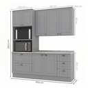 Ver imagem 3 de Cozinha Compacta Modulada 3 Peças 100% MDF com Torre Quente e Balcão com Tampo Cinza/Calcare Emily