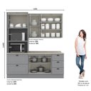 Ver imagem 4 de Cozinha Compacta Modulada 3 Peças com Torre Quente Emily Cinza/Calcare