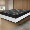 Ver imagem 2 de Cama Box Branca + Colchão Casal Andes Liso Preto Espuma D20 138x188x51cm