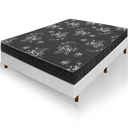 Ver imagem 1 de Cama Box Branca + Colchão Casal Andes Liso Preto Espuma D20 138x188x51cm