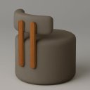 Ver imagem 4 de Poltrona Sala Organica Almyra no Tecido Boucle - 11 Cores - Marrom