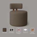 Ver imagem 5 de Poltrona Sala Organica Almyra no Tecido Boucle - 11 Cores - Marrom