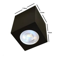 Plafon Spot Sobrepor Tubo P/ Dicroica Textura - Real Lustre - Preto - 2