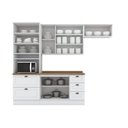 Ver imagem 2 de Cozinha Compacta Modulada 100% MDF 4 Peças com Torre Quente e Balcão com Tampo Branca/Nature Emily