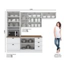 Ver imagem 3 de Cozinha Compacta Modulada 100% MDF 4 Peças com Torre Quente e Balcão com Tampo Branca/Nature Emily