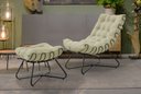 Ver imagem 1 de Poltrona Costela Luxo com Puff Eva Metal Preto - Veludo Bege