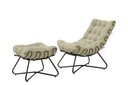 Ver imagem 2 de Poltrona Costela Luxo com Puff Eva Metal Preto - Veludo Bege