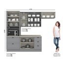 Ver imagem 3 de Cozinha Compacta Modulada 8 Portas 5 Gavetas Emily Cinza/Calcare