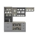 Ver imagem 4 de Cozinha Compacta Modulada 8 Portas 5 Gavetas Emily Cinza/Calcare