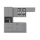 Ver imagem 2 de Cozinha Compacta Modulada 8 Portas 5 Gavetas Emily Cinza/Calcare