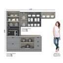 Ver imagem 3 de Cozinha Compacta Modulada 100% MDF 4 Peças com Torre Quente e Balcão com Tampo Cinza/Calcare Emily
