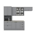 Ver imagem 2 de Cozinha Compacta Modulada 100% MDF 4 Peças com Torre Quente e Balcão com Tampo Cinza/Calcare Emily