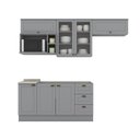 Ver imagem 2 de Cozinha Compacta Modulada 06 Peças Emily Branco HP Espresso Móveis Cinza/Calcare
