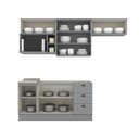 Ver imagem 4 de Cozinha Compacta Modulada 06 Peças Emily Branco HP Espresso Móveis Cinza/Calcare