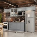 Ver imagem 1 de Cozinha Compacta Modulada 7 Peças Emily Espresso Móveis Cinza/Calcare