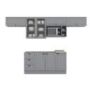 Ver imagem 3 de Cozinha Compacta Modulada 7 Peças Emily Espresso Móveis Cinza/Calcare