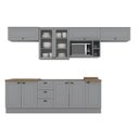 Ver imagem 3 de Cozinha Compacta Modulada 8 Peças com Balcão e Tampo para Cooktop Emily Espresso Móveis
