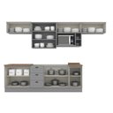 Ver imagem 2 de Cozinha Compacta Modulada 8 Peças com Balcão e Tampo para Cooktop Emily Espresso Móveis