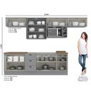 Ver imagem 4 de Cozinha Compacta Modulada 8 Peças com Balcão e Tampo para Cooktop Emily Espresso Móveis Cinza/Calcare
