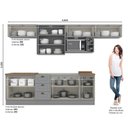 Ver imagem 4 de Cozinha Compacta Modulada 8 Peças com Balcão e Tampo para Cooktop Emily Espresso Móveis Cinza/Calcare