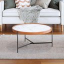 Ver imagem 2 de Mesa de Centro Aqua 71 Marmorizado Off White com Grafite - Imcal Moveis