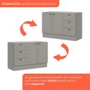 Ver imagem 5 de Cozinha Compacta Modulada 7 Portas 3 Gavetas Emily Cinza/Calcare