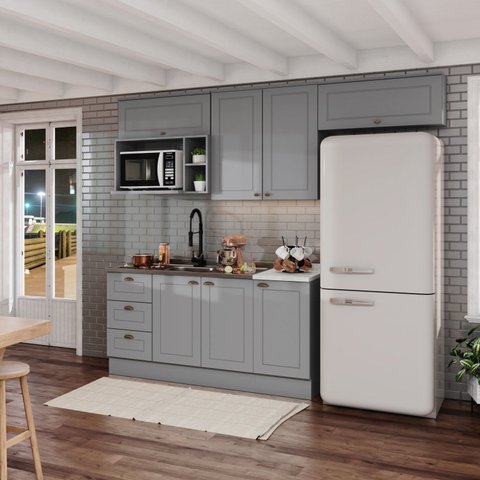 Cozinha Compacta 7 Portas 3 Gavetas Emily