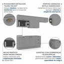 Ver imagem 5 de Cozinha Completa Modulada 6 Peças 100% MDF 7 Portas e Nicho para Microondas Cinza/Calcare Emily
