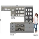 Ver imagem 4 de Cozinha Compacta Modulada 5 Peças Emily Cinza/Calcare