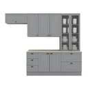 Ver imagem 3 de Cozinha Compacta Modulada 5 Peças Emily Cinza/Calcare
