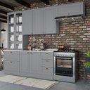 Ver imagem 1 de Cozinha Compacta Modulada 5 Peças Emily Cinza/Calcare