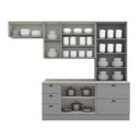 Ver imagem 2 de Cozinha Compacta Modulada 5 Peças Emily Cinza/Calcare